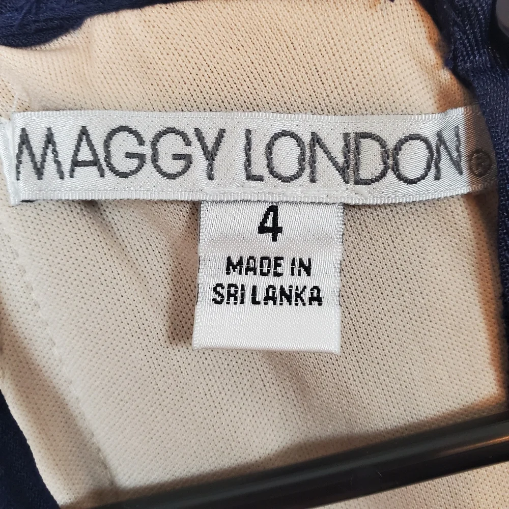 MAGGY LONDON | Blue Lace Halter Maxi Dress - Picture 6 of 7